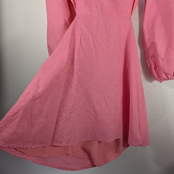 All About May Fairy Linen Cotton Pink Cutout Back Mini Glam Party Dress Size 4 - Picture 14 of 14